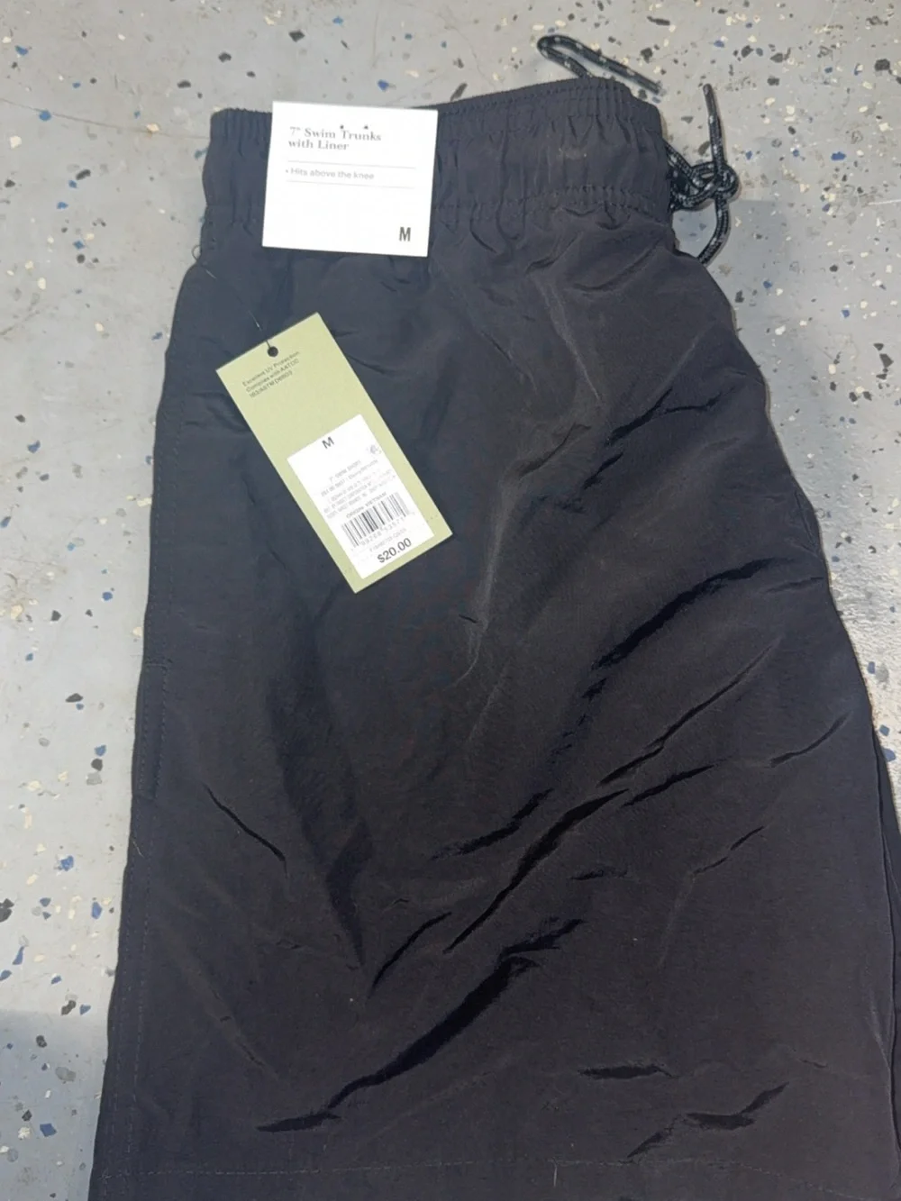 Goodfellow & Co Black Cargo Swim Trunks